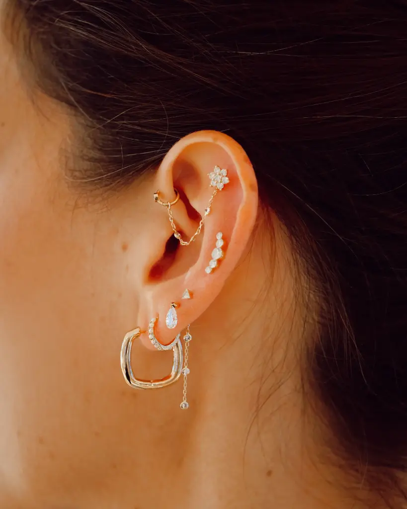 Boucle d'oreille SQUARE dorée